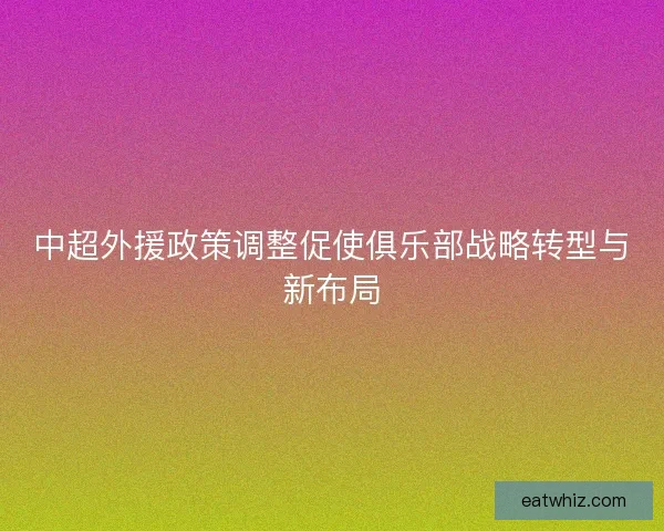 中超外援政策调整促使俱乐部战略转型与新布局